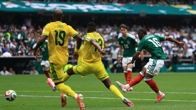 Quinones blasted Mexico in front from inside the box