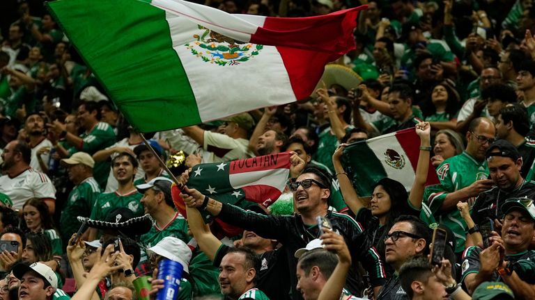 Mexican supporters react after their team won during the World Cup Group A soccer match between Mexico and South Korea in Zapopan, near Guadalajara, Mexico, Thursday, June 18, 2026. (AP Photo/Ricardo Mazalan)