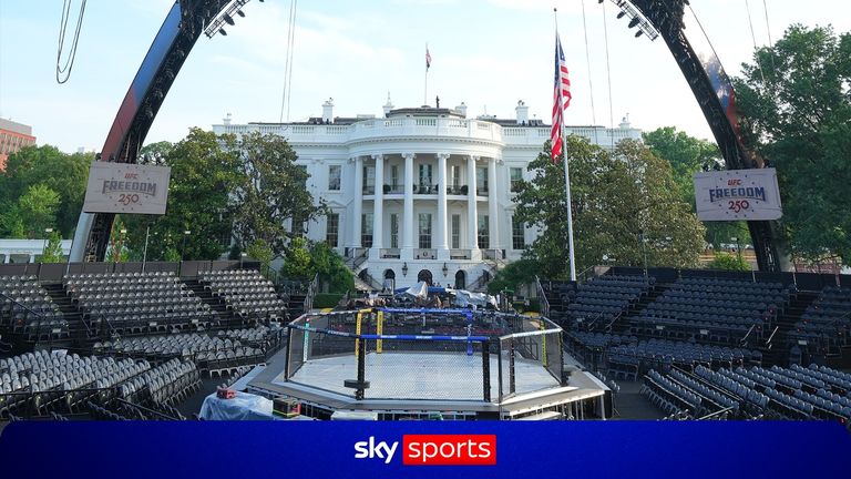 Witness the transformation of the White House's South Lawn into the setting for UFC Freedom 250.