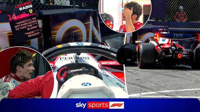 Ferrari's Charles Leclerc was left furious after he crashed out of his home race in Monaco following the safety car restart.