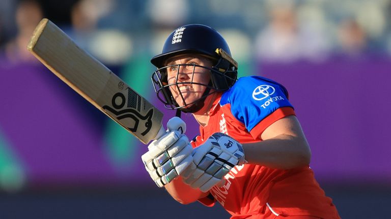England captain Nat Sciver-Brunt bats during the 2026 ICC Women's T20 World Cup (PA Images)