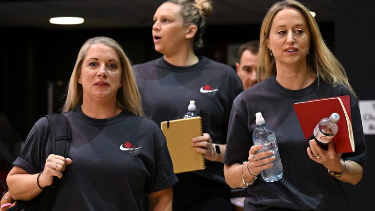 Assistant coach Anna Stembridge and coach Jess Thirlby of England