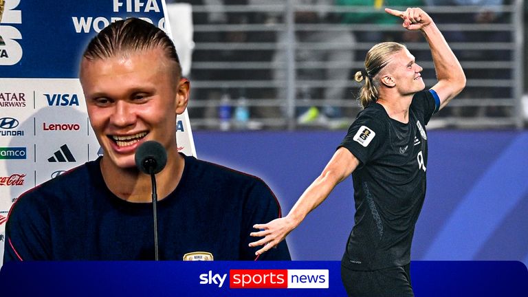 World Cup: Erling Haaland proud of 'making history' with Norway