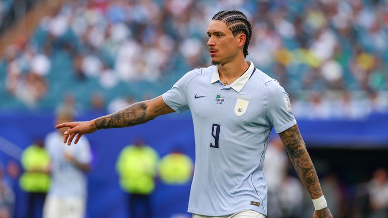 Darwin Nunez started on the bench for Uruguay