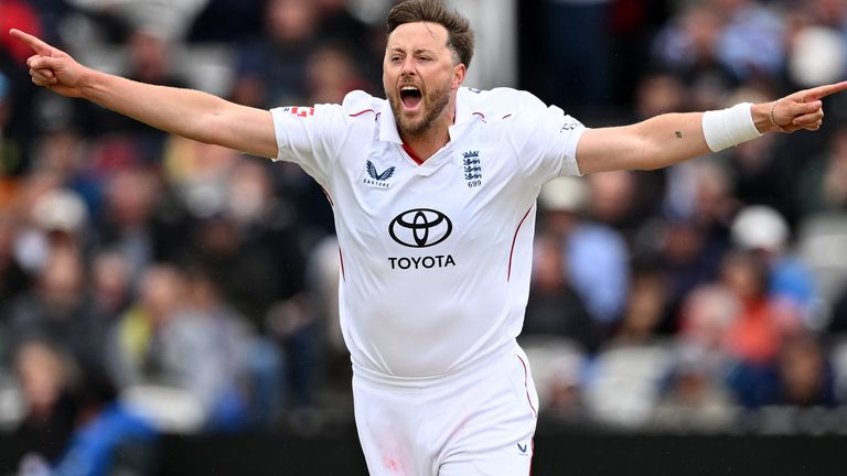 Ollie Robinson took two quick wickets between rain showers on day three at Lord's