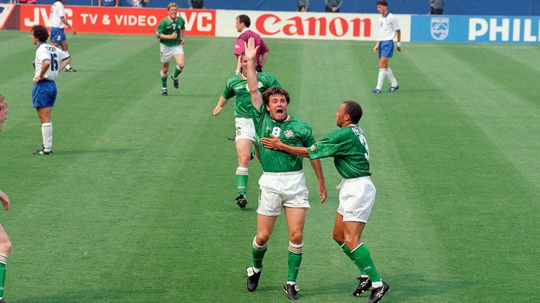 Ray Houghton's stunning strike sealed a 1-0 win over Italy