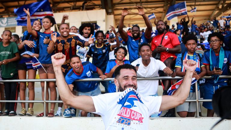 Roberto Lopes of Cape Verde celebrates his side's qualification for the 2026 FIFA World Cup