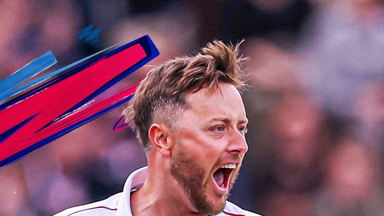 Dot, dot, wicket, dot, wicket, wicket! Robinson’s perfect return! 