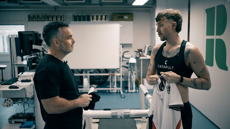 Roman Kemp working with Catapult while replicating World Cup conditions