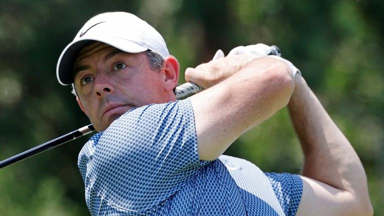 DUBLIN, OH - JUNE 07: Rory McIlroy of Northern Ireland hits a tee shot at the second hole during the final round of the Memorial Tournament
