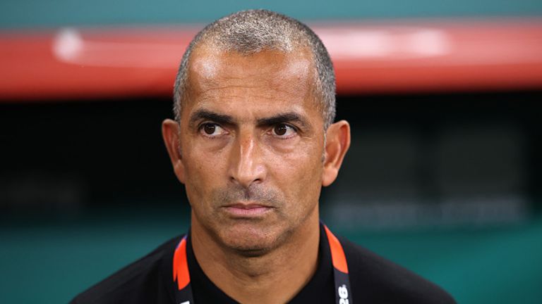 MONTERREY, MEXICO - JUNE 14: Sabri Lamouchi, Head Coach of Tunisia, looks on before the FIFA World Cup 2026 Group F match between Sweden and Tunisia at Monterrey Stadium on June 14, 2026 in Monterrey, Mexico. (Photo by Luke Hales/Getty Images)