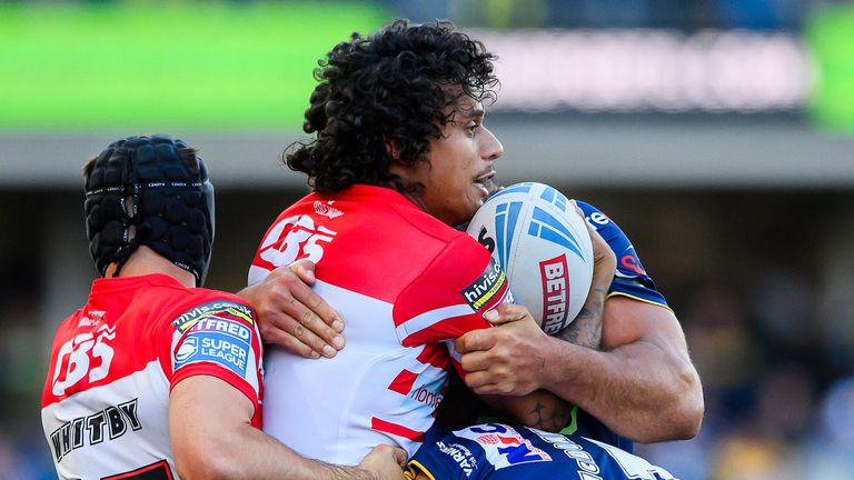 Tristan Sailor was one of three first-half try scorers for St Helens, as they moved 16-8 ahead