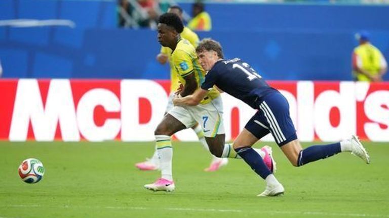 Vinicius Junior's second goal was disallowed for a foul on Jack Hendry
