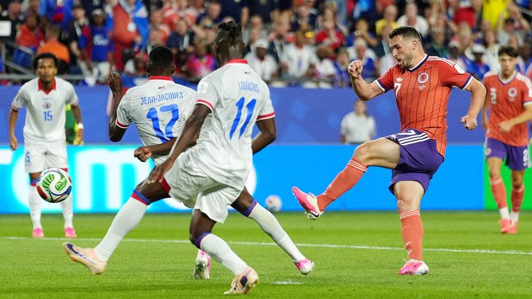 John McGinn scores Scotland's opener against Haiti