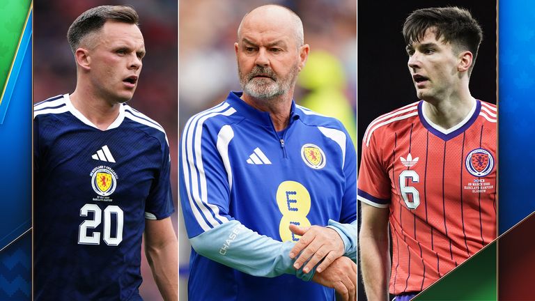 Lawrence Shankland, Steve Clarke and Kieran Tierney