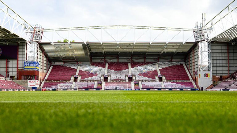 EDINBURGH, SCOTLAND - MAY 13: A general view of Tynecastle Park during a William Hill Premiership match between Heart of Midlothian and Falkirk at Tynecastle Park, on May 13, 2026, in Edinburgh, Scotland. (Photo by Ross Parker / SNS Group)