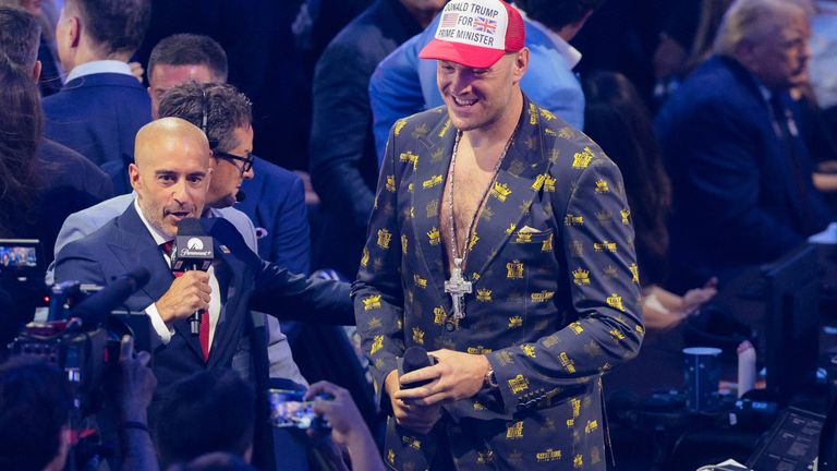 Tyson Fury was in attendance at UFC Freedom 250 in Washington. Pic: Reuters