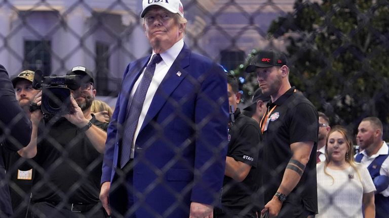 President Donald Trump celebrated his 80th birthday with the event. Pic: AP