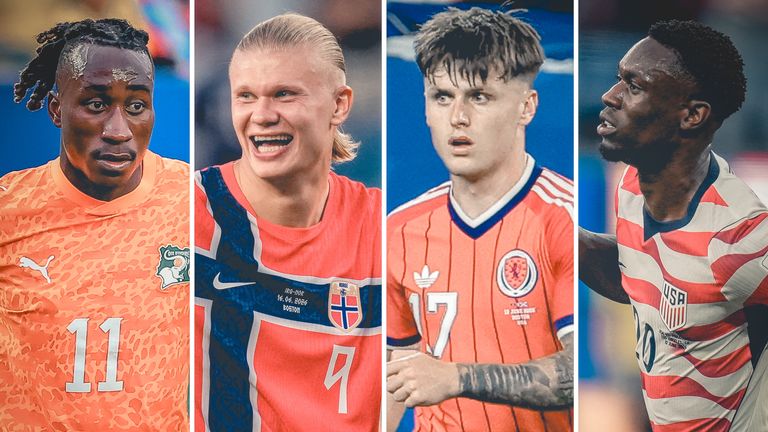 Yan Diomande, Erling Haaland, Ben Gannon-Doak, Folarin Balogun