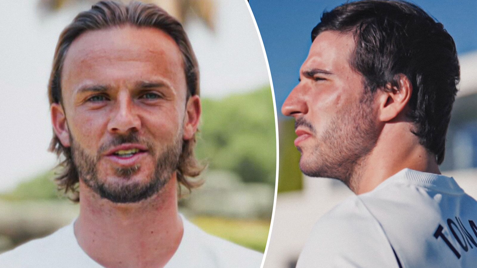 Spurs' James Maddison welcomed his new teammate Sandro Tonali in a heartfelt announcement video. - Sky Sports