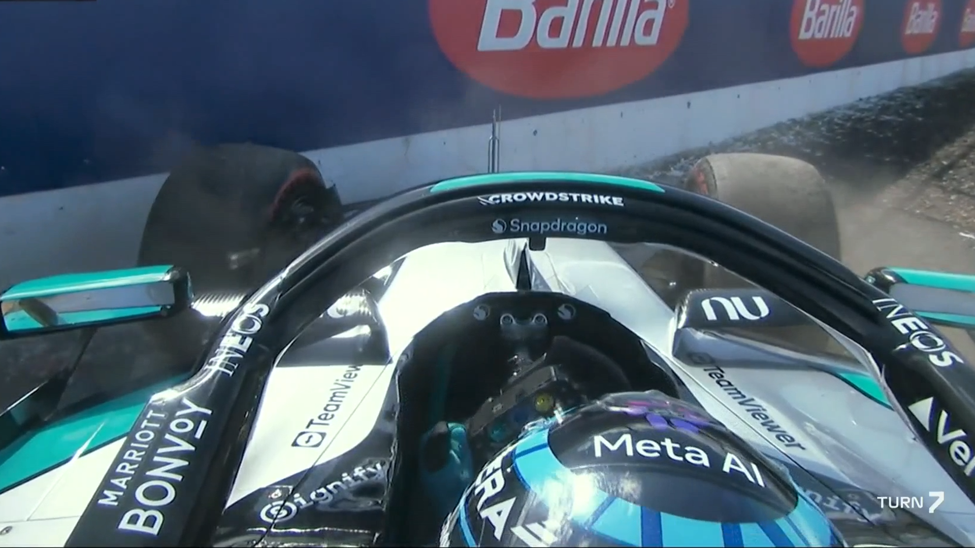 British GP: Russell hits trouble against barriers early in qualifying LIVE!