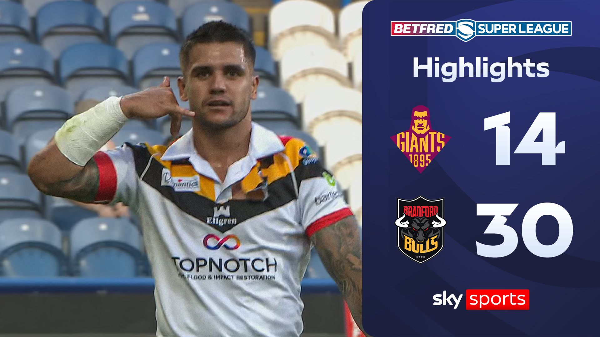 Huddersfield Giants 14-30 Bradford Bulls | Super League highlights