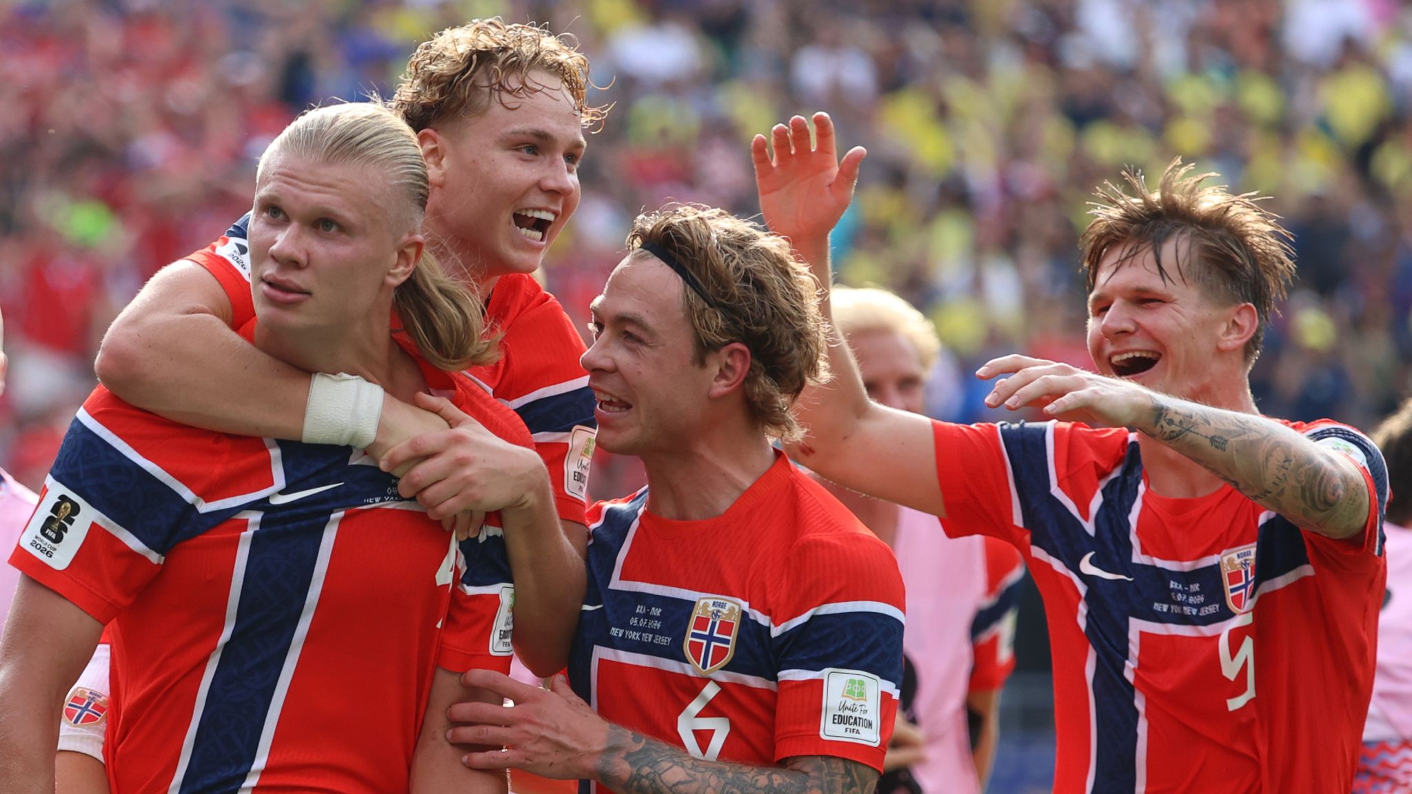 World Cup 2026: Brazil 1-2 Norway - Erling Haaland scores double to knock five-time winners out despite Neymar's stoppage-time penalty | Football News | Sky Sports