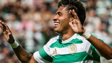 Celtic's Camilo Duran celebrates scoring to make it 1-0