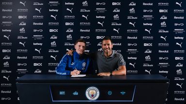 Elliot Anderson Signs for Manchester City at Manchester City Football Academy on July 22, 2026 in Manchester, England. (Photo by Declan Lloyd/Manchester City FC)