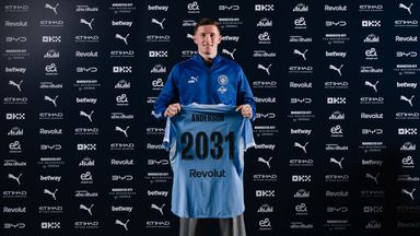 Elliot Anderson Signs for Manchester City at Manchester City Football Academy on July 22, 2026 in Manchester, England. (Photo by Declan Lloyd/Manchester City FC)