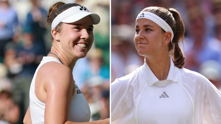 Karolina Muchova [right] will contest her second Grand Slam final on Saturday against Linda Noskova