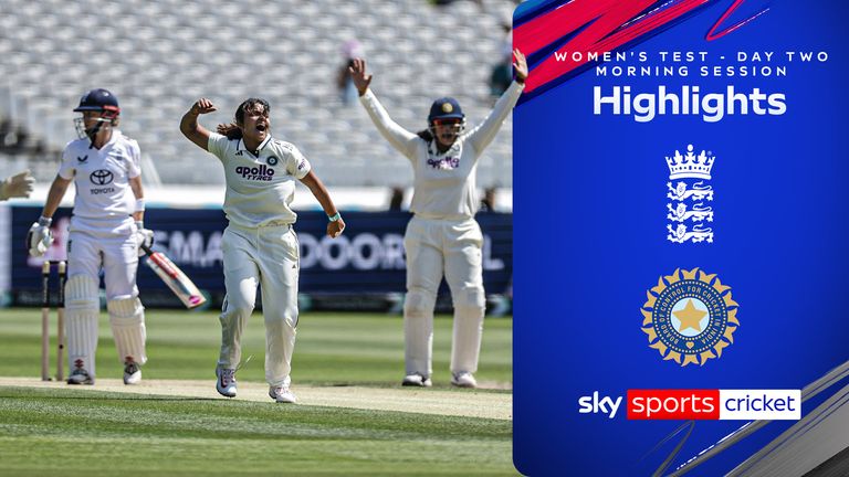 Highlights of the morning and afternoon sessions on day one of the Women's Test between England and India. 