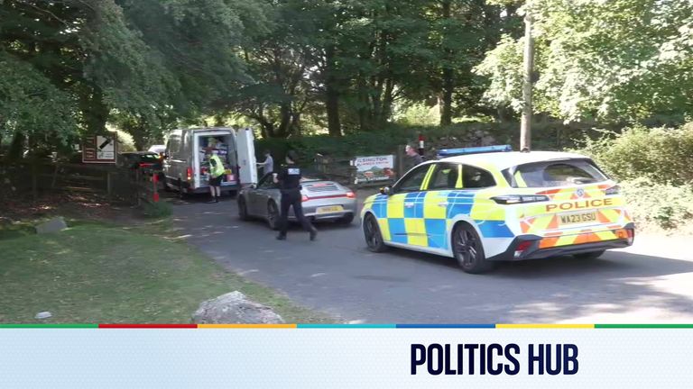 Police at Ann Widdecombe's house in Dartmoor. Pic: PA