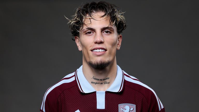 Alejandro Garnacho after signing for Aston Villa