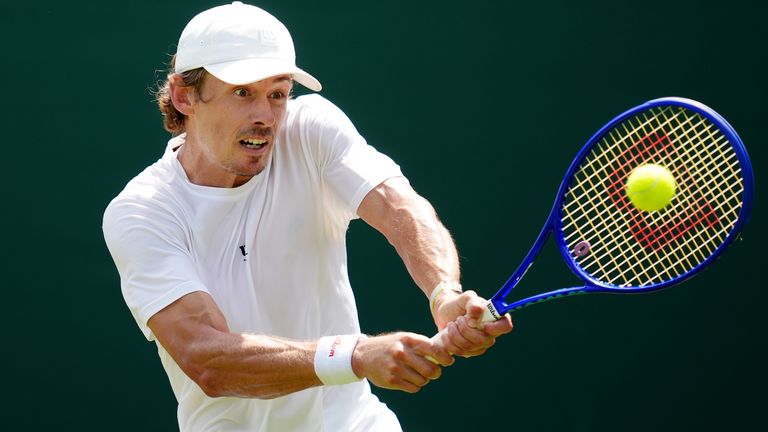 Alex De Minaur of Australia during a practice session at the All England Lawn Tennis and Croquet Club, London ahead of the 2026 Wimbledon Ch