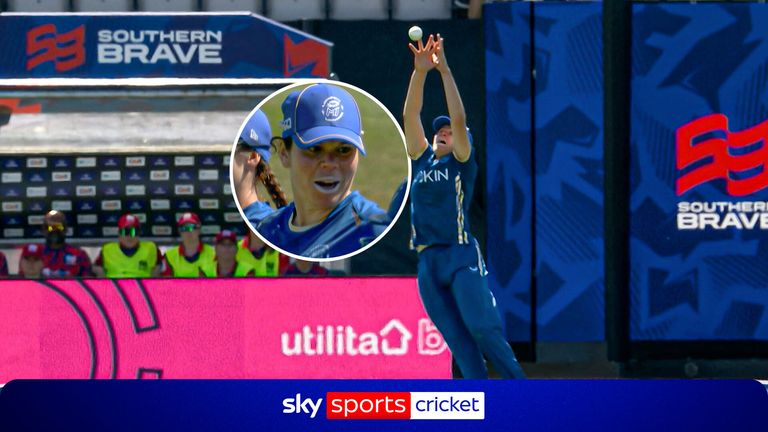 Alice Davidson-Richards leapt up to take a great catch from Lizelle Lee in The Hundred
