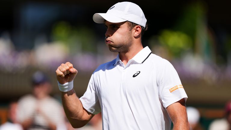 Arthur Fery in action at Wimbledon