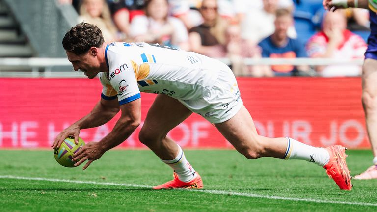 Brodie Croft was a standout for the Rhinos and crossed over for a try early on in the match