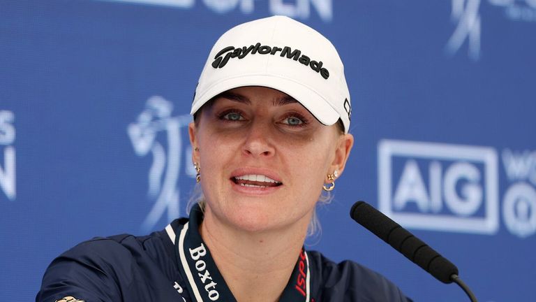 Charley Hull spoke to the media ahead of the AIG Women's Open, where she finished runner-up in 2023 and 2025