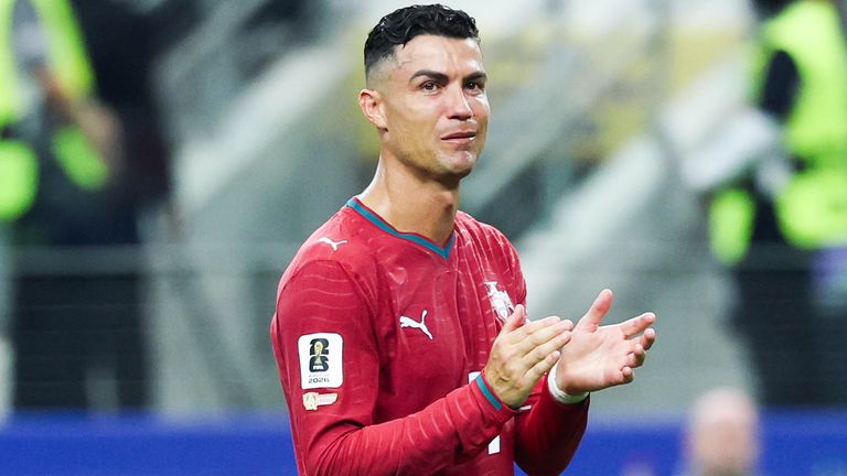 Cristiano Ronaldo cries after Portugal's 1-0 defeat to Spain the Round of 16 match