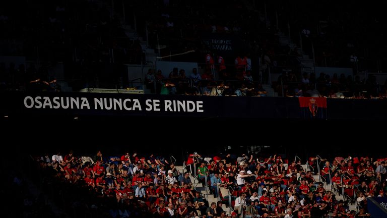 'Osasuna never gives up' - a view of the stands of El Sadar during an Osasuna game