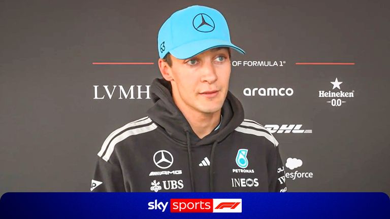 George Russell speaks after crashing out of the Belgian GP