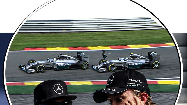Hamilton and Rosberg collide in 2014