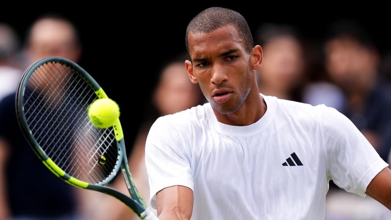 Felix Auger-Aliassime of Canada at Wimbledon