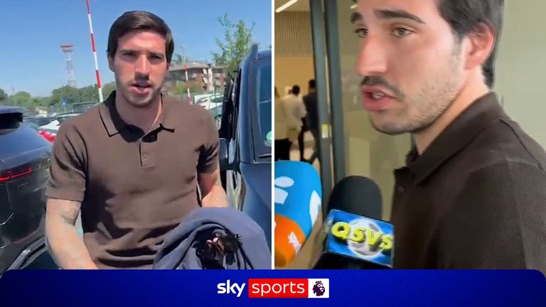 Sandro Tonali was spotted at Milan airport ahead of his imminent move from Newcastle United to Tottenham.