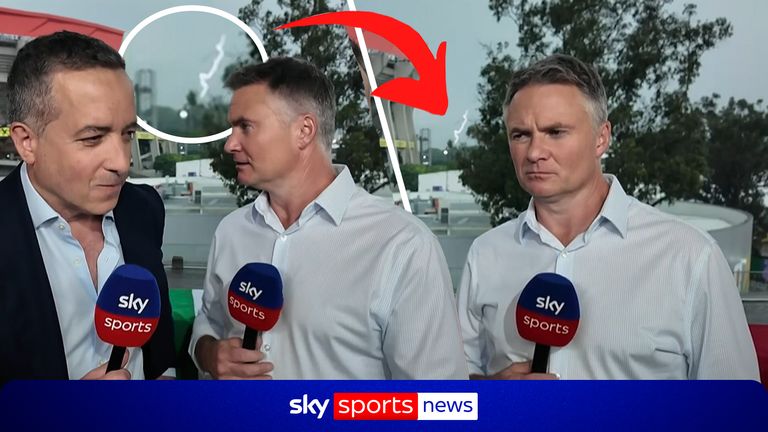 Kaveh Solhekol and Rob Dorsett report ahead of England's World Cup clash with Mexico as lightning strikes.
