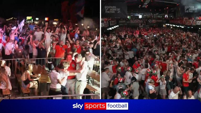England's fans were jubilant after Jude Bellingham scored his second goal of the game to put them in front in extra time against Norway.