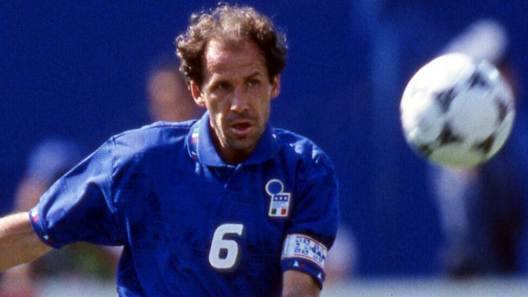 Baresi in action for Italy at the 1994 World Cup