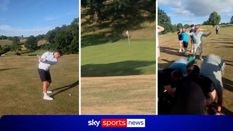 Amateur golfer goes WILD after winning £50k for a hole-in-one!