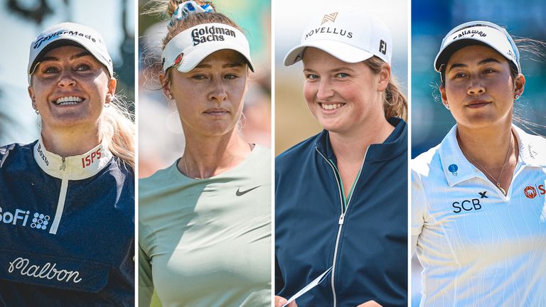 Charley Hull, Nelly Korda, Lottie Woad and Jeeno Thitikul are all out to win the Evian Championship this week